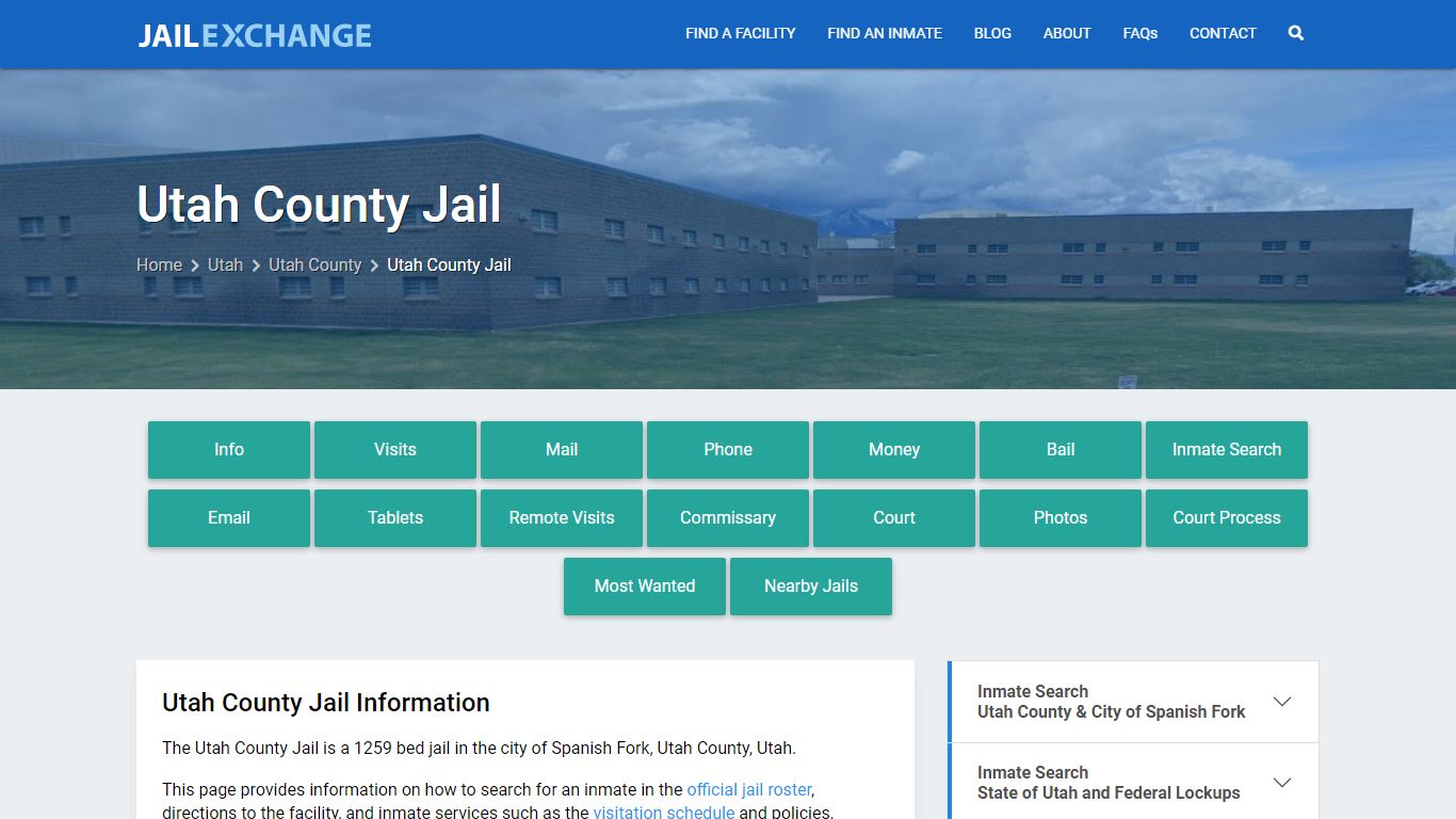 Utah County Jail, UT Inmate Search, Information