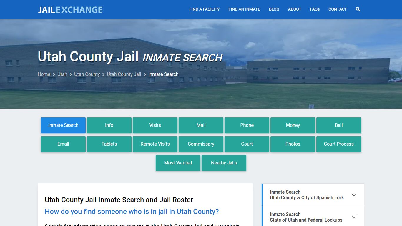 Inmate Search: Roster & Mugshots - Utah County Jail, UT